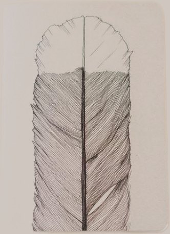 Recycled Paper Lined Notebook (huia feather)