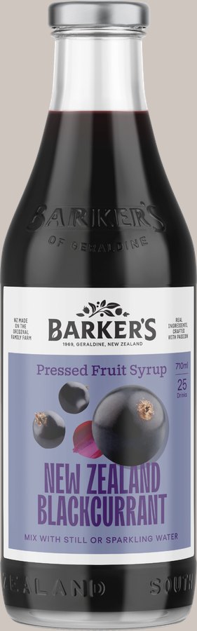 Barker's NZ Blackcurrant Pressed Fruit Syrup 710ml