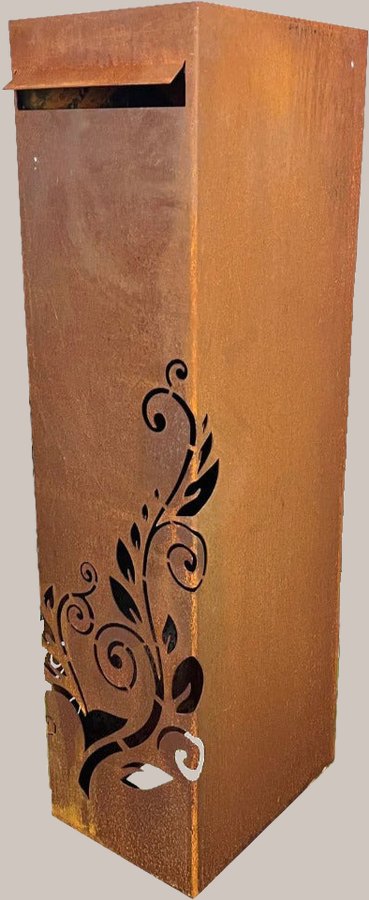 Free Standing Letterbox, Ponga (Corten)
