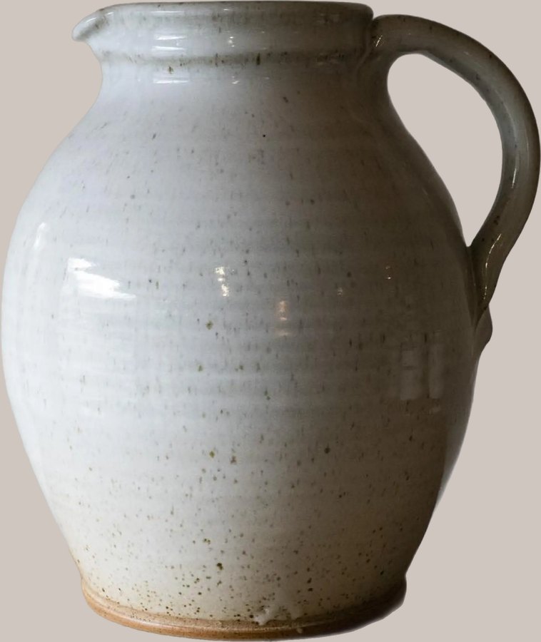 Stoneware jug (white glaze)