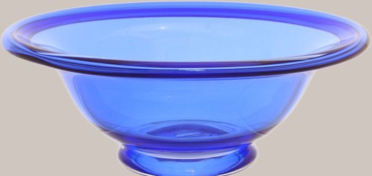 Hand-blown cobalt blue bowl on base