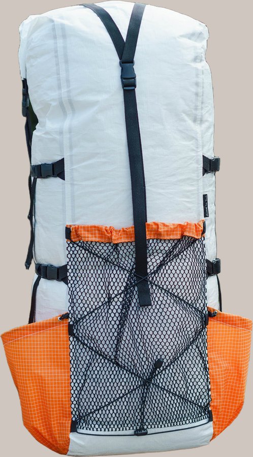 Fully Custom framed backpack (white with orange pockets)